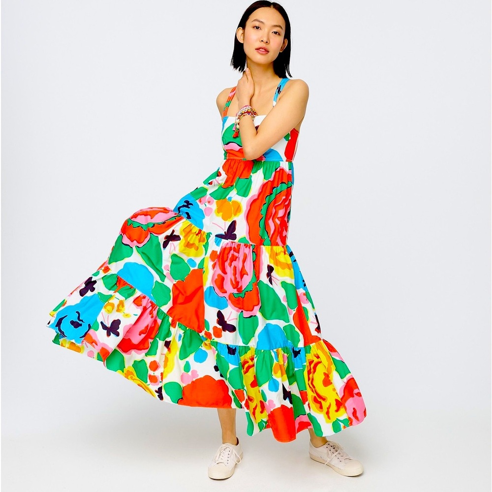 J.Crew Tiered maxi dress in Ratti® jardin floral print NWT size 16